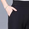 Spring/Summer High-Waisted Straight-Leg Pants for Middle-Aged Women, 45-60, In Solid Colors