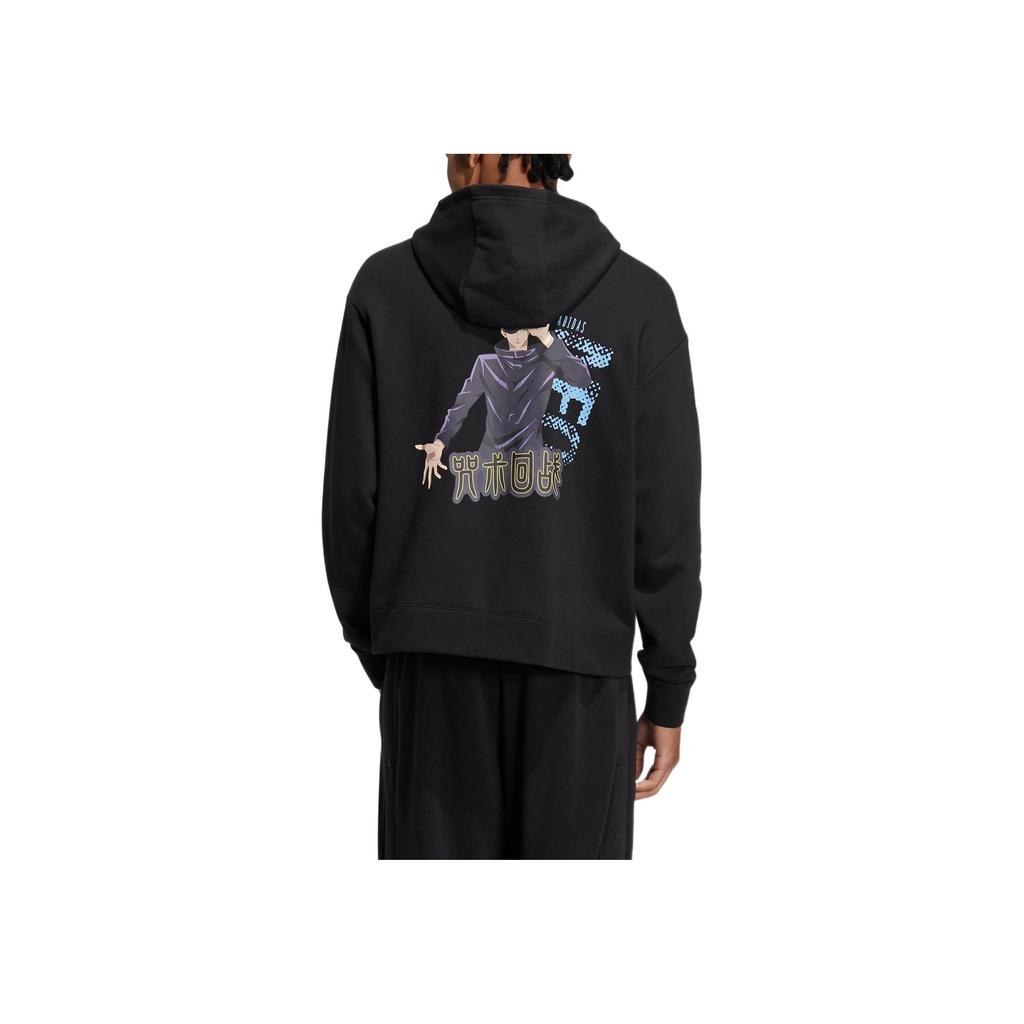 adidas Neo X Jujutsu Kaisen Graphic Print Hoodie Sweatshirt Unisex Tops Black HZ2425