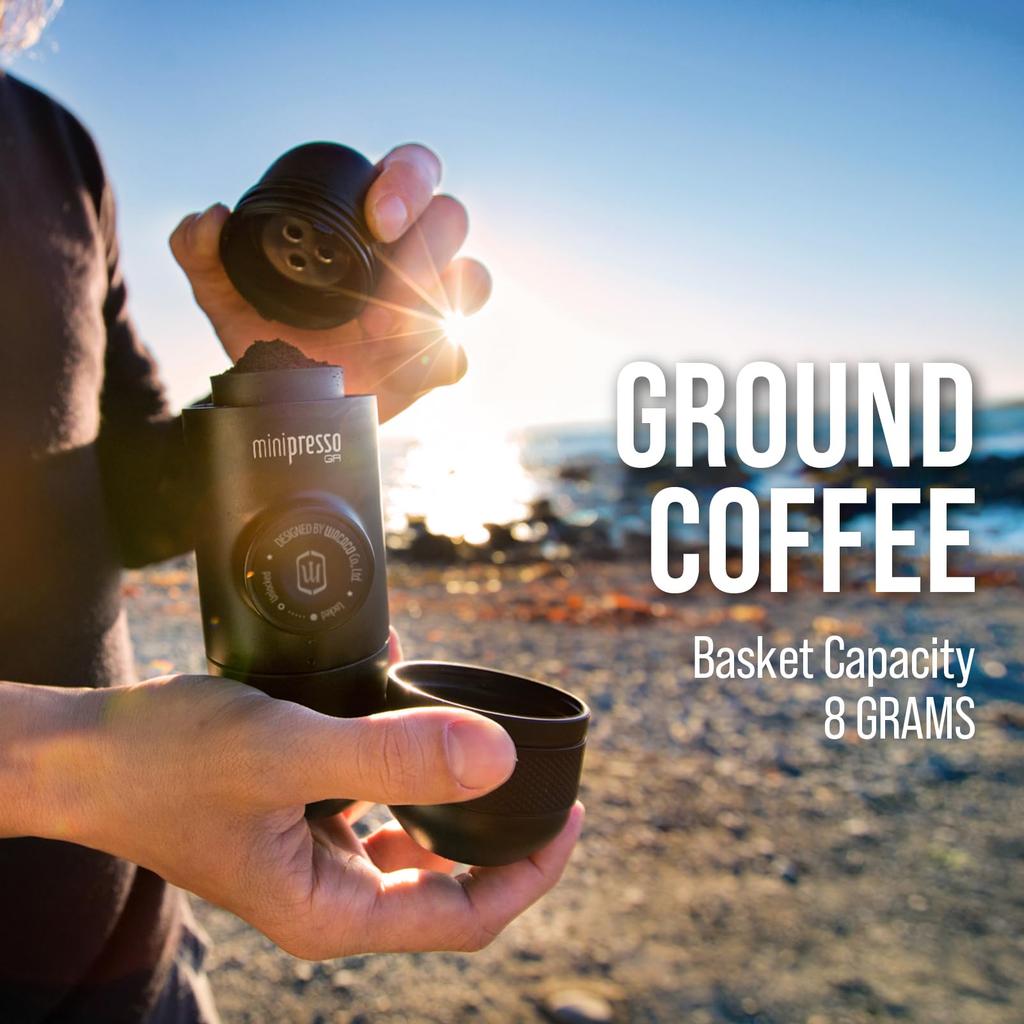 WACACO Minipresso GR, Portable Espresso Machine, Travel Coffee Maker, Manual Piston Action Operation [Parallel Import]