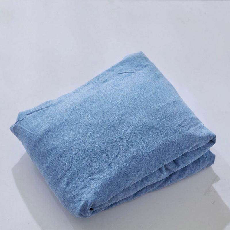Junwell 100% Katoen Garengeverfd Jersey Stof Hoeslaken Met Elastiek Rond Matras Bescherming Super Zacht W Hoogte 25CM 150X200CM W 25CM