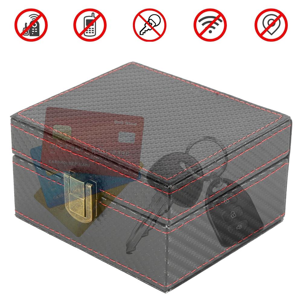 Car Keyless Signal Blocker Anti-Theft Box Key Fob Protector Radiation-proof Safety Auto Storage Box Car Interior Accessories