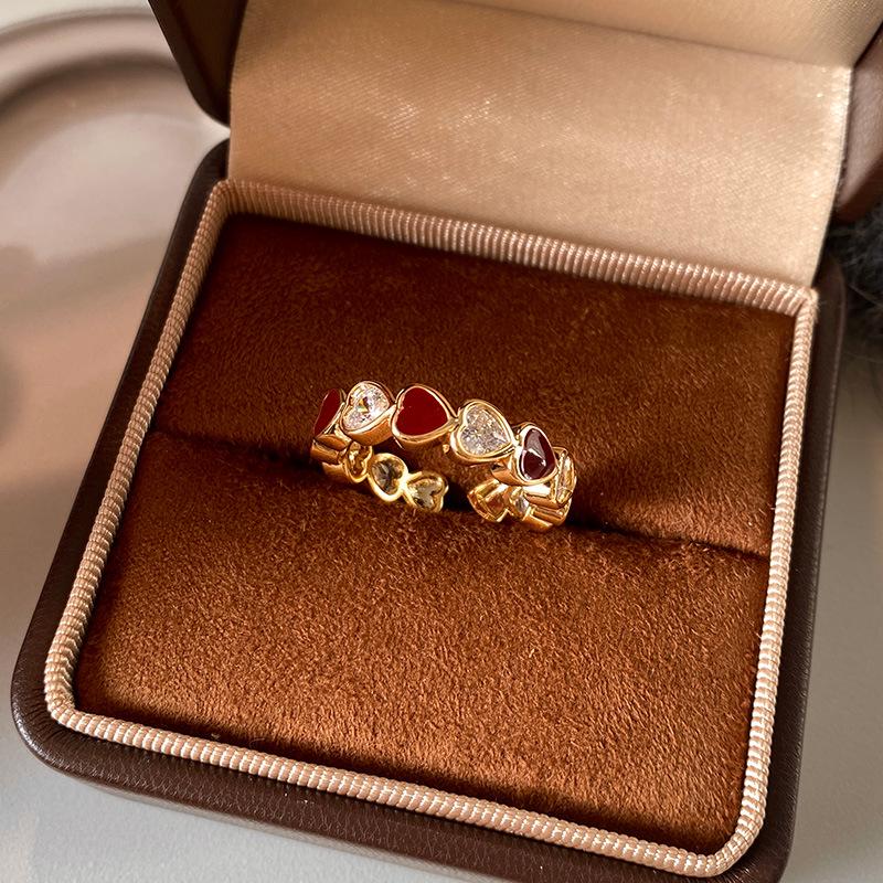 Gold-Plated Heart Design Open Ring - Elegant and Versatile Fashion Jewelry for Index Finger