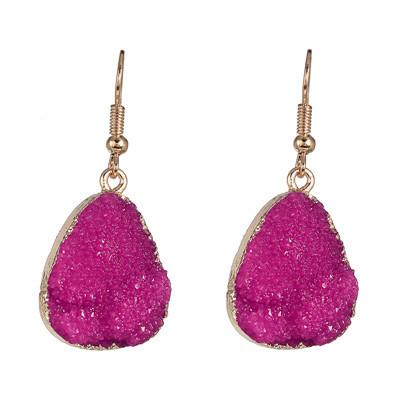 Retro cluster crystal stud earrings, candy-colored water drop earrings for women