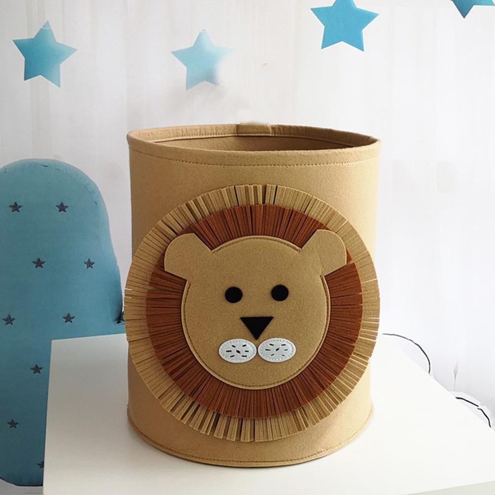 Felt Animal Toy Storage Bucket Cartoon Animal Large Portable Dirty Clothes Shoes Organizer Sundries Folding Storage Box Containe