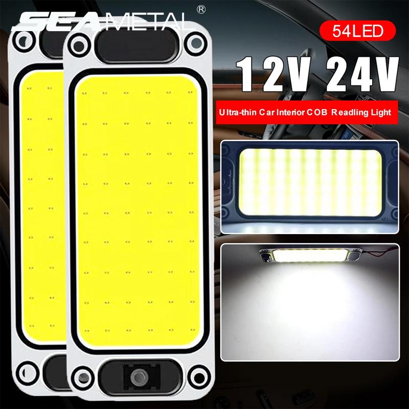 

SEAMETAL 54LED лампа для чтения в салоне автомобиля COB 12 В 24 В потолочная панель на крыше лампа высокой яркости купольная лампа с переключателем для багажника автомобиля 1/2 шт.