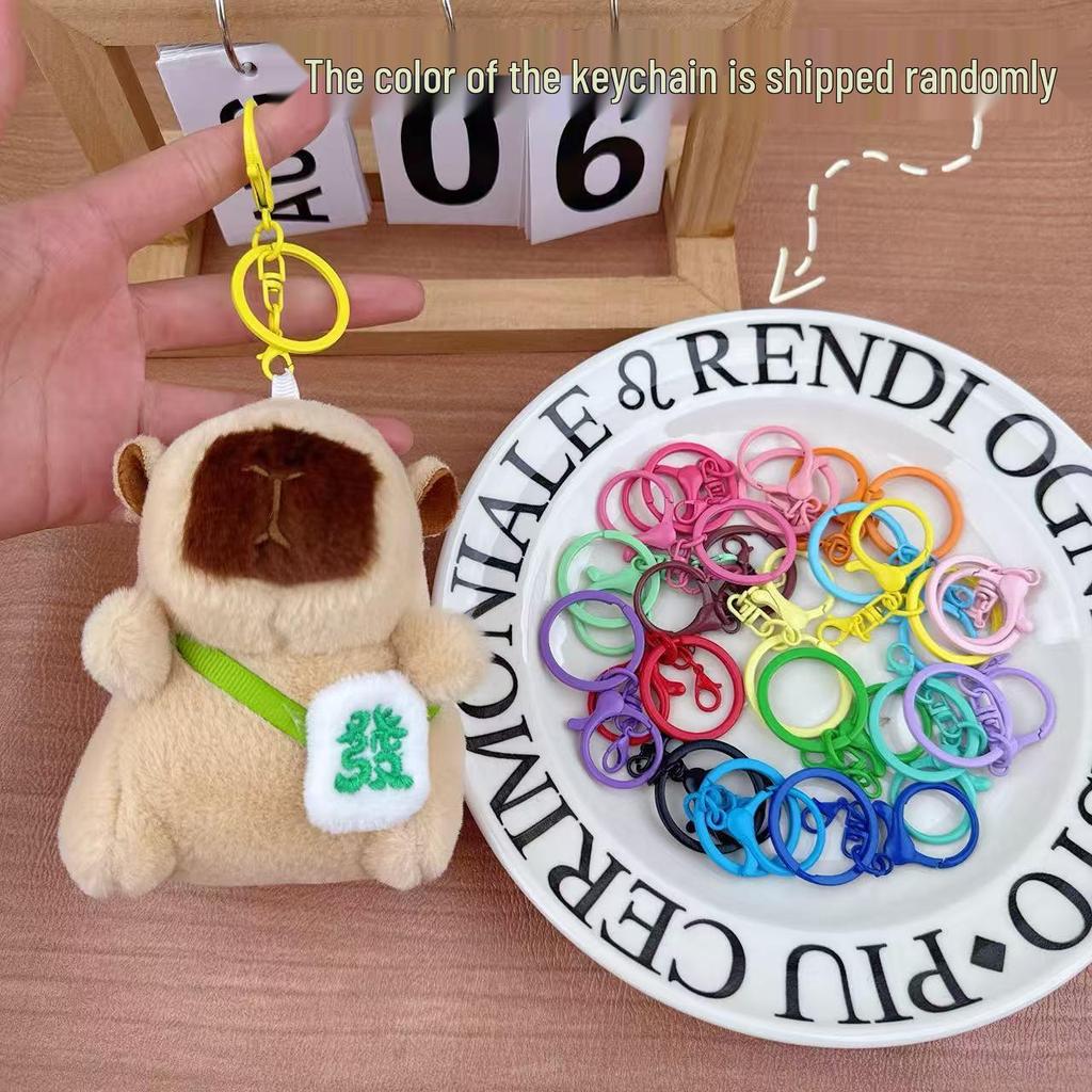 Capybara Plush Keychain Pendant - Cute Cartoon Bag Charm for Couples