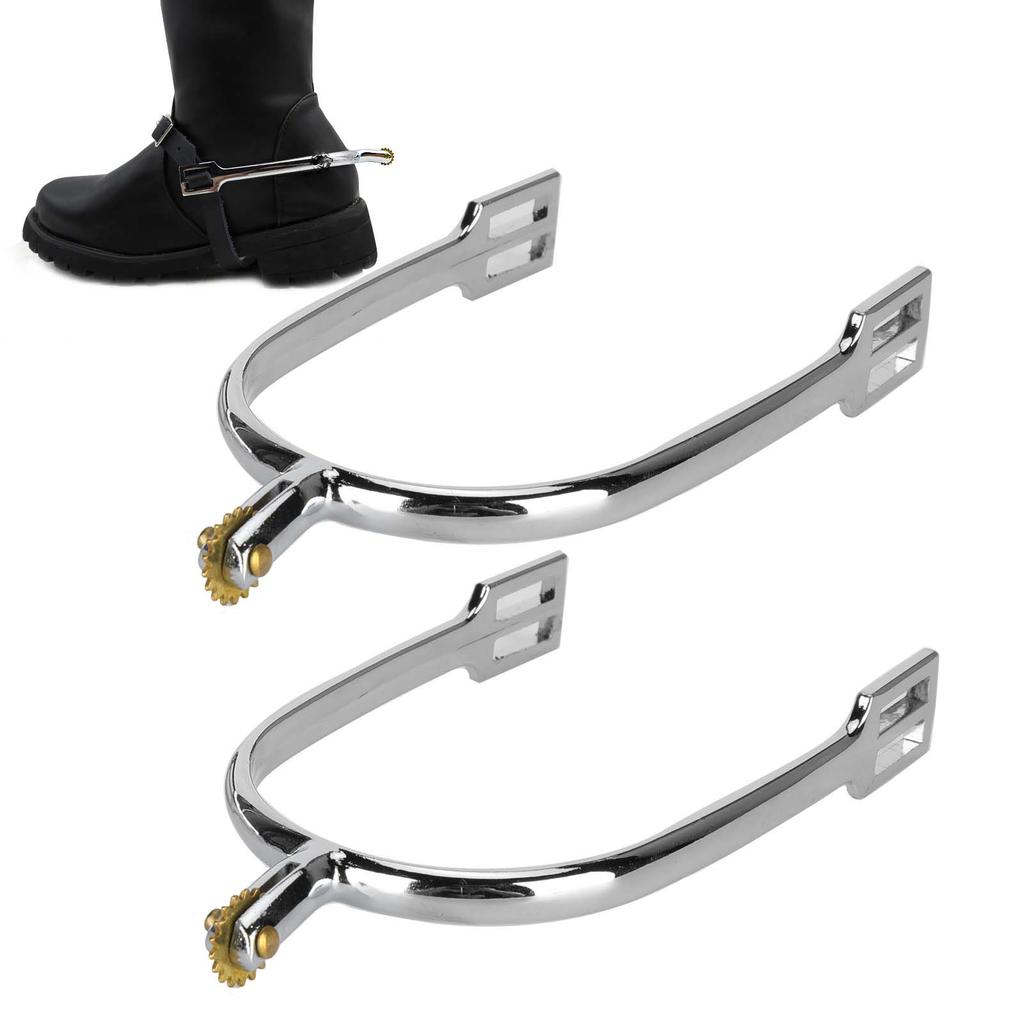 Horse Spurs Zinc Alloy EnglishStyle Riding Horse Accessory With Rotatable Copper Rowel