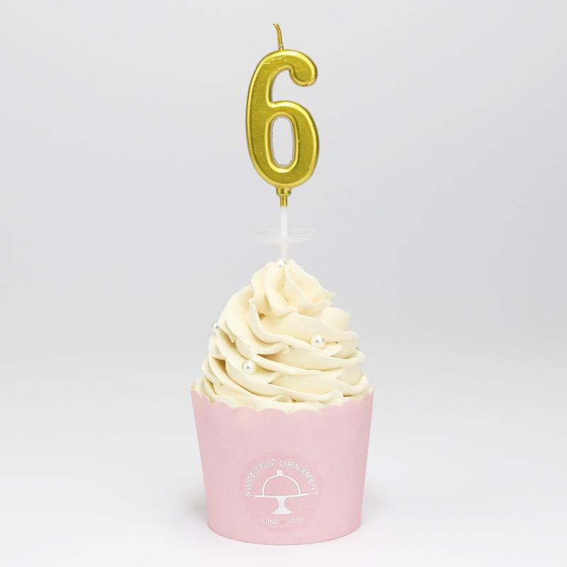 Gold Number Candles (0–9) – Multi-color Smokeless Birthday Set in PVC Box.