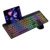 Ergonomic Colorful Backlit Wireless Keyboard and Silent Mouse Combo with Charging Feature