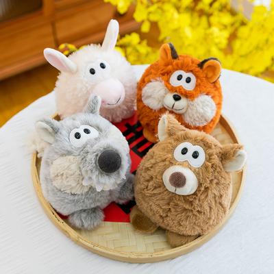 Plush Toy Doll Jungle Series Baby Goat Brown Bear Figurine 15cm Table Companion Decorative Item Plush Doll