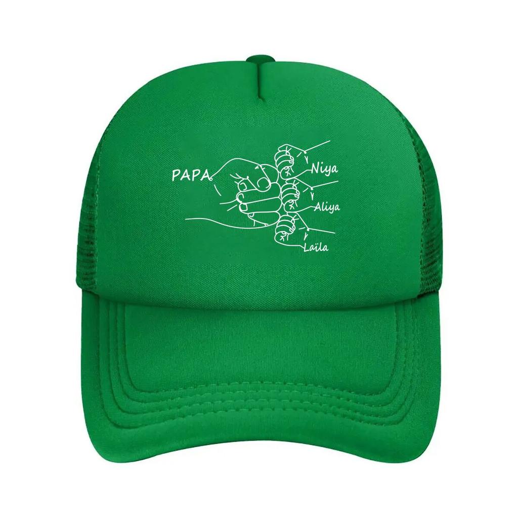 Family Hands Sentimental Art Papa Niya Alya Leila for Personalized Design Mesh Baseball Cap