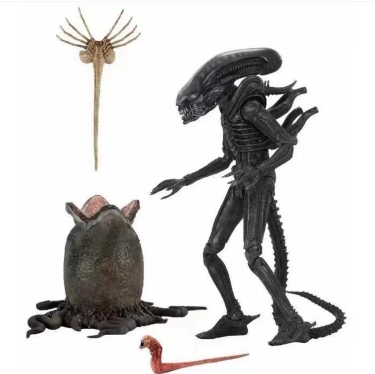 Hot 7inch Alien Figure Xenomorph Toy Aliens Blue Alien Xenomorph figma Predators Alien Egg  Action Figure Collectable Model Toy