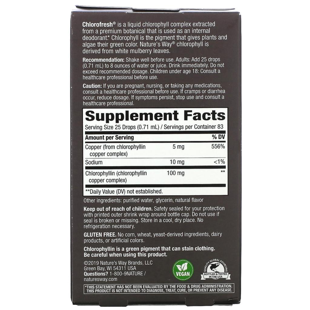 Nature's Way, Chlorfresh, Chlorophyll-Tropfen, Minzgeschmack, 2 fl oz (59 ml)