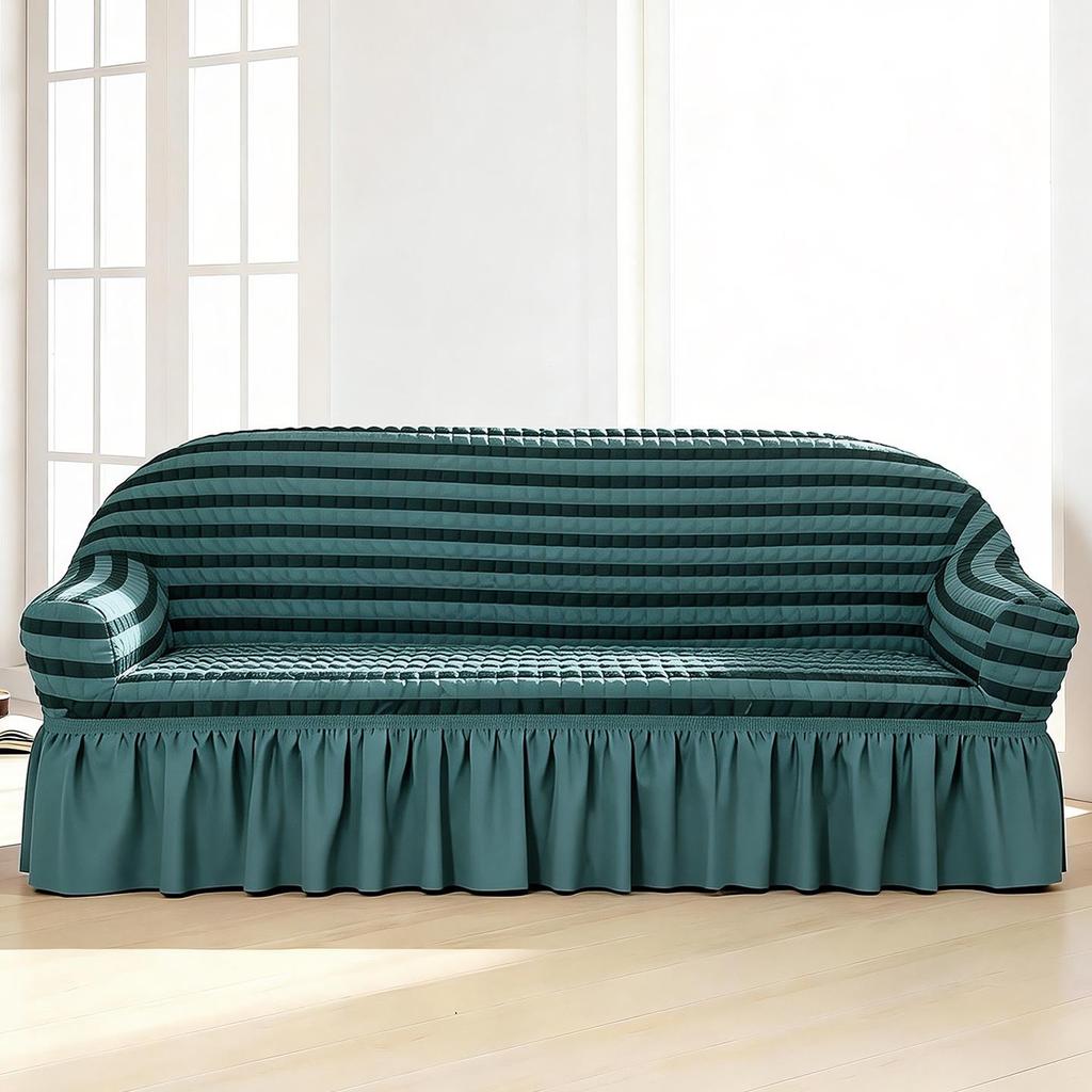 Four Seasons Wind Bubble Gauze Sofa Skirt, Thick & Fully Wrapped, High-End Elastic Cover for Lazy Person