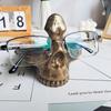 Neues Kreatives Design Totenkopf Brillenständer Schreibtisch-Ornament Handwerk Brillen-Displayständer DIY Schlüsselhalter Skulpturen Heimdekoration