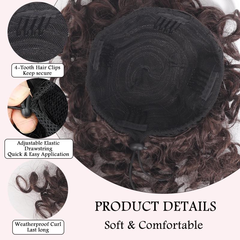Messy Bun Hair Piece Elastic Drawstring Loose Wave Curly Scrunchies Ponytail Extension