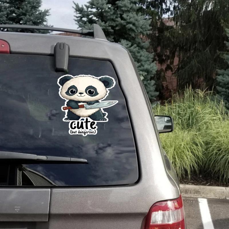Cute But Dangerous Panda Sticker, Durable for Laptop, Car, Luggage, Skateboard & More - Perfect for Teens, Adults, Creative Decor & Gifting