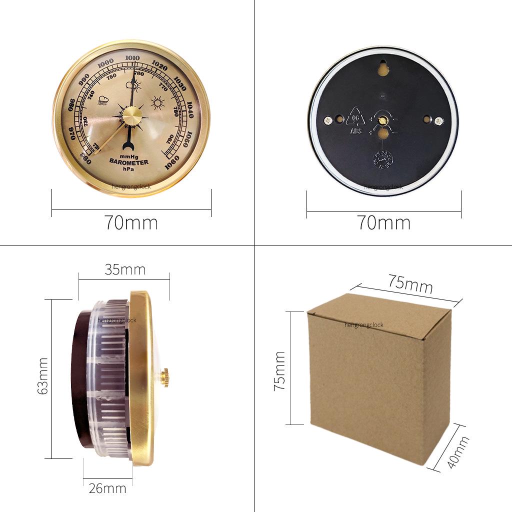 Metal Frame Barometer Clock with Weather Station and Sailing Pressure Gauge