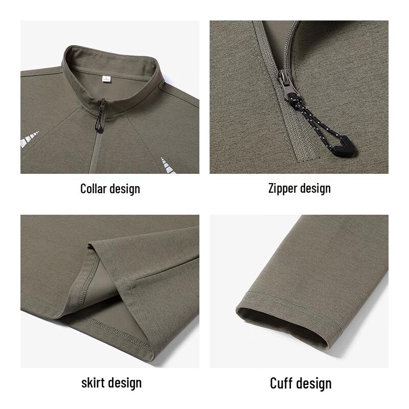 EASTERN CAMEL Men's Half-Zip Stand-Collar Sweatshirt