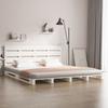 Vidaxl Bed Frame Without Mattress, White, 140X200 Cm, Solid Pine Wood