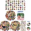 50-teiliges wasserfestes PVC-Aufkleber-Set mit einzigartigen Internet-Promi-Emoticon-Designs