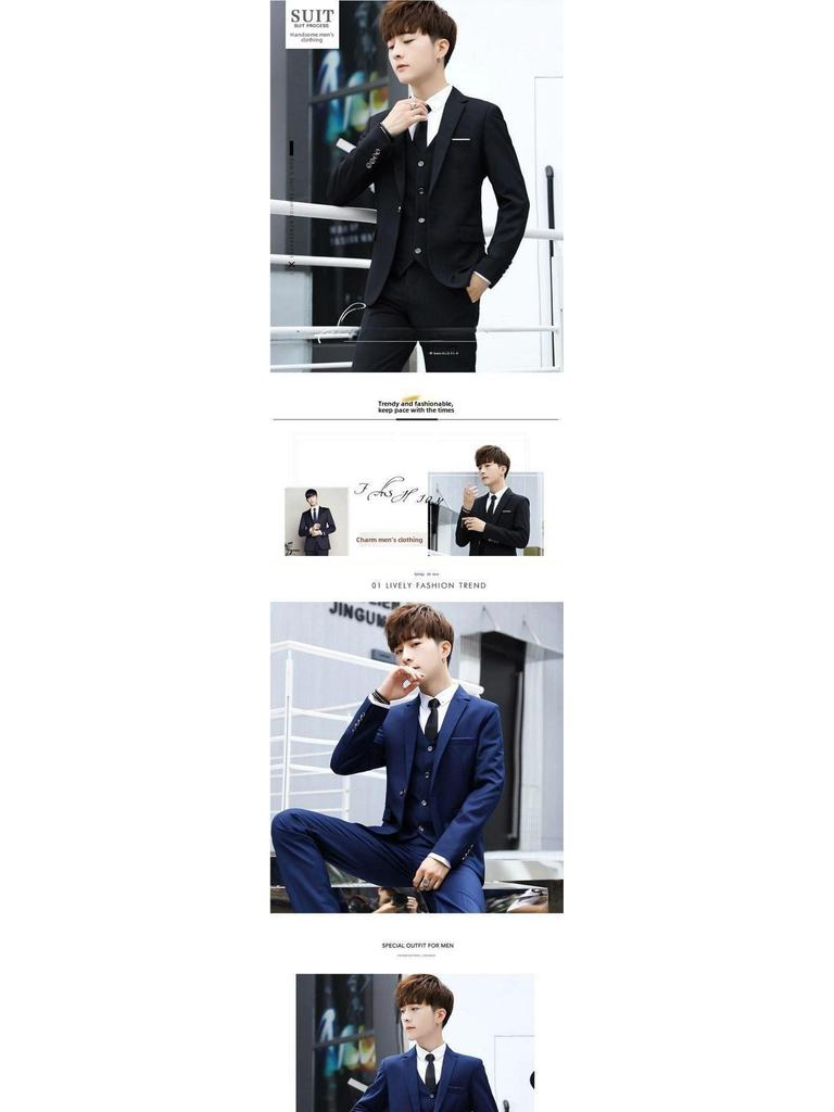 Men's Business Slim Fit Suit Jacket - Casual or Formal Wear for Groom & Groomsmen.