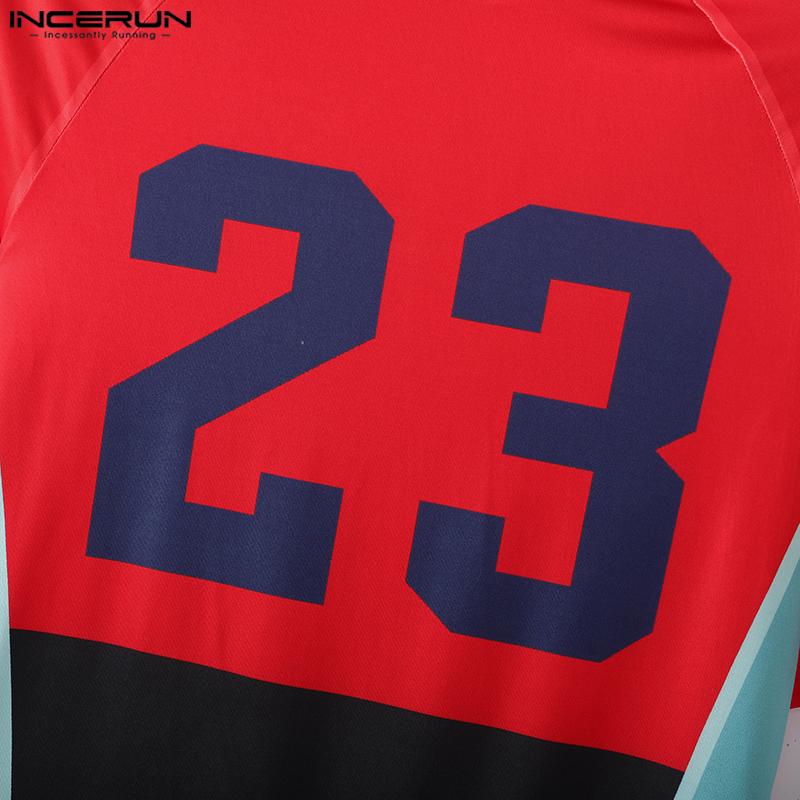 INCERUN Men's Short Sleeve Letter Print Fitted Leotard Jumpsuits Underwear One Piece Suit