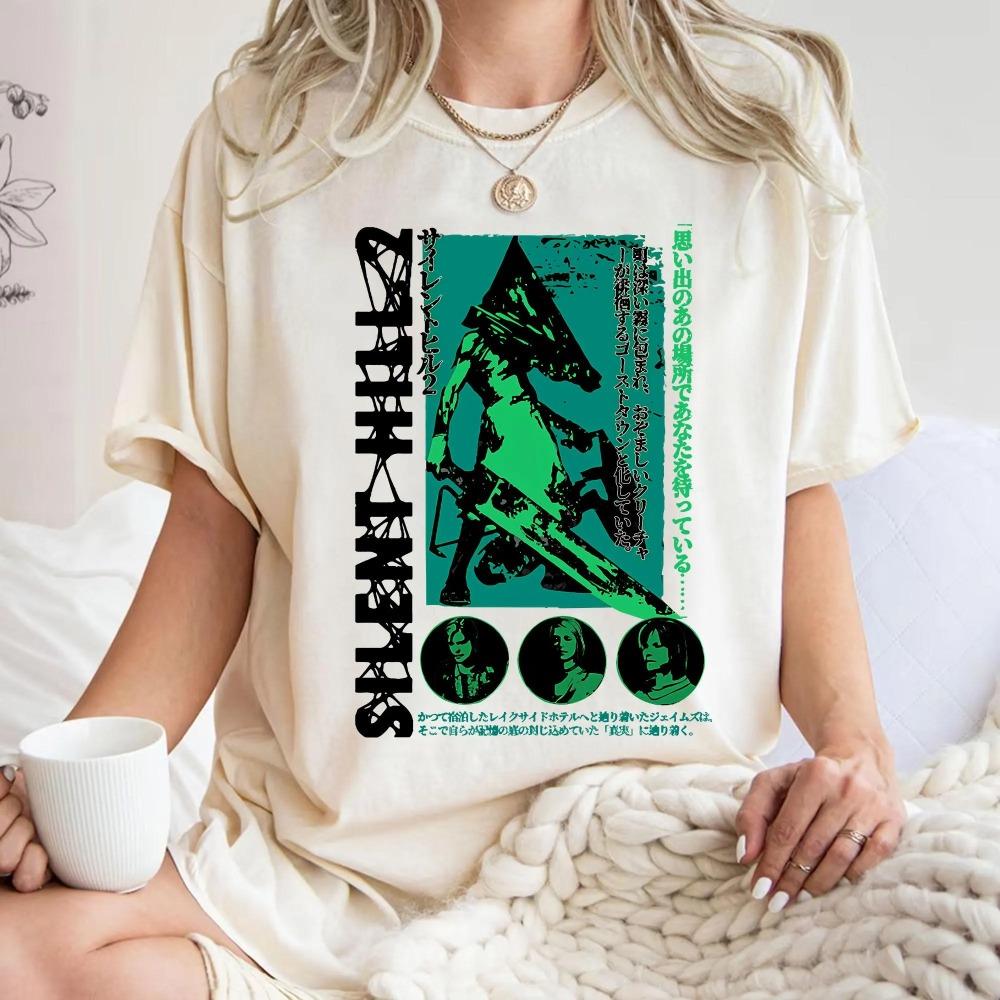 Silent Hill 2 Shirt Pyramid Head Graphic Tee Vintage Horror Gamer Comfort Colors Tee Clothing Short Sleeve Unisex Women AllSeason