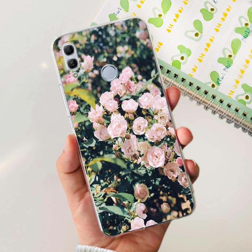 For Honor 10 Lite HRY-LX1 Case Luxury Flower Love Soft TPU Silicone Clear Cover For Huawei Honor 10Lite 6.21" Phone Case Fundas
