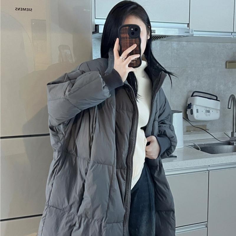 New Style Women's Winter Korean Style Mid-length Cotton Jacket Loose Thickened Fashionable Casual Cotton Jacket