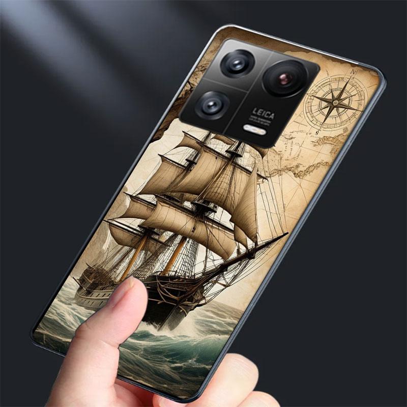 Compass Map Voyage Phone Case For Xiaomi Poco F7 Ultra X7 X6 M8 M7 M6 M4 M3 Pro X4 Mi 15 15T 14 14T 12T 12S 10T Pro 12 11 Lite C
