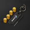 Carbon fiber Tire Valve Stems Cap Keychain Style Wheel Air Valve Cover For BMW 50th Anniversary 3 5 7 Series E83 F16 E70 Sticker GA3