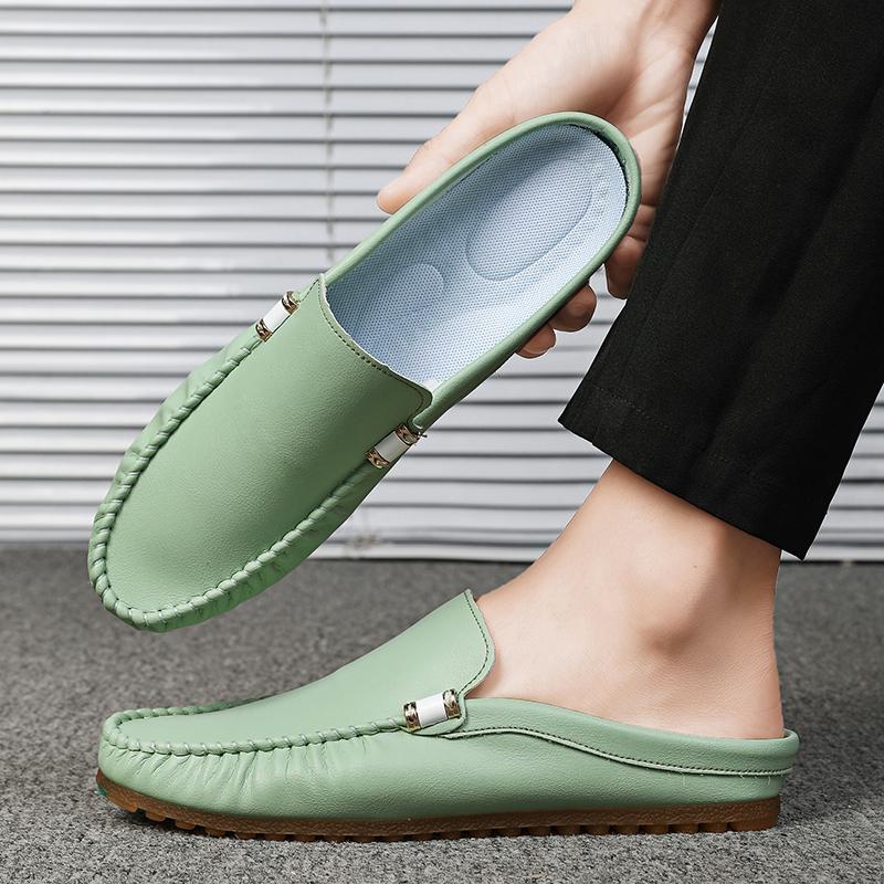 Fashion All-match Luxury Brand Male ShoesLightweight for Men Muller New Arrival Outdoor Men Casual Shoes Leather Mens Slip On Shoes