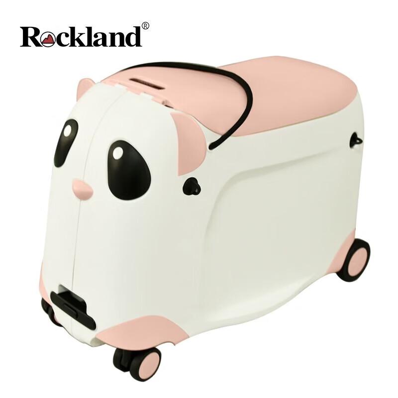 ROCKLAND Children s 21-inch Pink & White Trolley Suitcase
