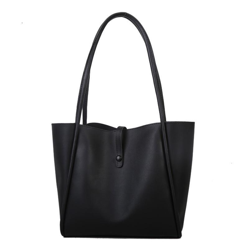 New solid color mother and child bag simple trendy portable tote large capacity retro spring fashion shoulder bag