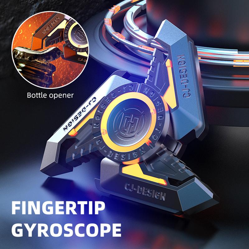 SCIONE Whirlwind Metal Fingertip Gyro DIY Luminous Adult Decompression High-end Finger Toys with Bottle Opener