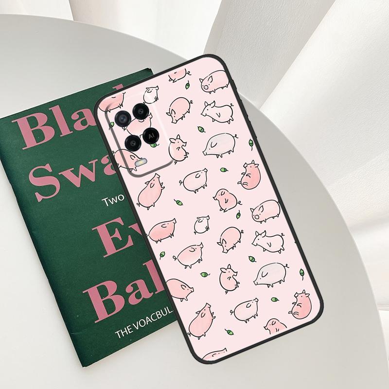 

Cute Pink Pig Case For Oppo A52 A72 A76 A96 A54 A74 A94 A54S A57S A58 A78 A98 A57 A77 A15 A16 A17 Cover OPPO A57s