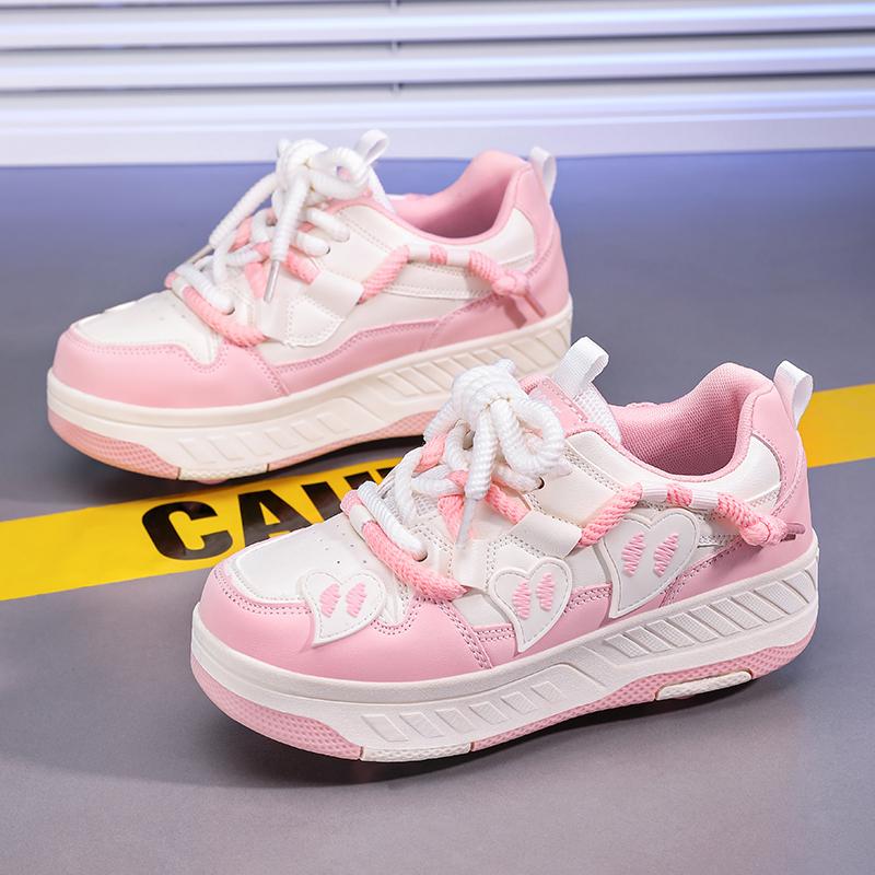 Boys Four -wheel Sports Boots Wheel Skate Shoes Sports Shoes Shoes with Wheels for Girls