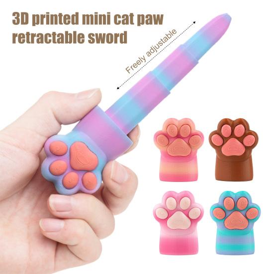 3D Printed Retractable Weapon Fidget Toy Cat Paw Shaped Plastic Weapon Model Stress Relief Fidget Toy for Home Office Desk Decor