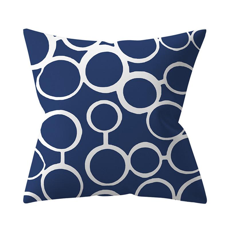 Navy Blue Mandala Nordic Geometric Pillowcase 45x45 Cushion Cover Decorative Pillow Sofa Cushion Home Decor Polyester