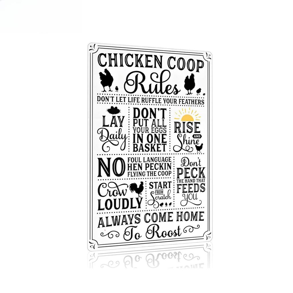 Decorative Metal Wall Sign Rooster Chicken Tin Art 20x30cm Home Kitchen Farmhouse Decor Vintage Retro Poster