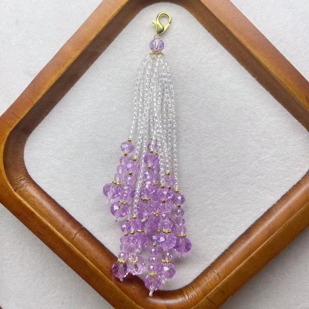 Handmade Colorful Spinel Tassel Pendant Charm for Qipao and Lapel Sweaters