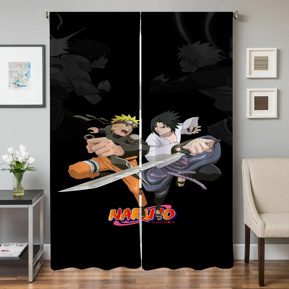 

Set Of 2 Home Interior Kitchen Curtains Living Room Door Curtain Naruto Bedroom Decoration Partition Shade Blackout Made Polyester Window Treatment W100*H130(CM)-Grommet top&2PCS