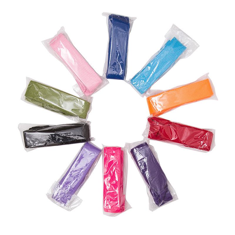 1.8mx3.8cm Durable Cotton Exercise Straps Adjustable D-Ring Buckle Yoga Straps Belt Custom With Logo