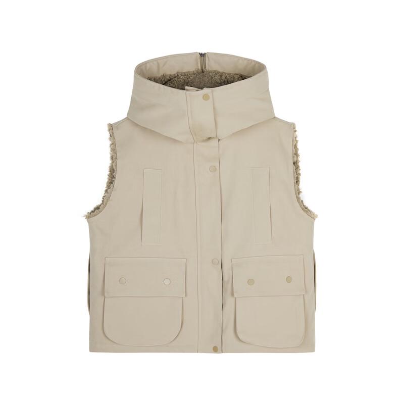 JNBY 2024 Winter Loose Lapel Sleeveless Vest