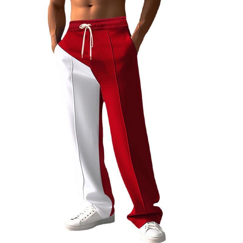 New men's casual trousers versatile fashion trend sports trousers high quality men's colour blocking casual trousers