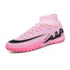 Foreign trade high-top football shoes men's and women's TF knitted mesh sports AG sneakers special training shoes for sports competitions
