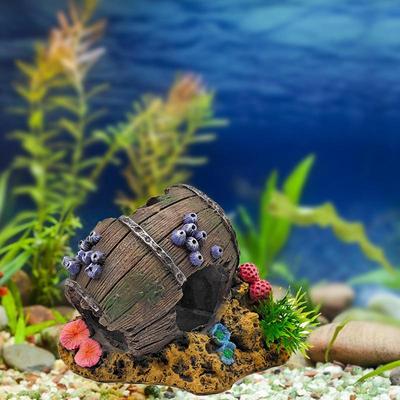Fish Tank House Shrimp Cave Aquarium Hide Resin Fish Tank Cave Aquarium Cave Wine Barrel Shrimp Hide Fish Hide Landscape Fish