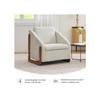 Armchair, Accent Chair for Living Room, Lounge Chair, Contemporary Wooden Armchair with Back Cushion, Beige Velvet Fabric