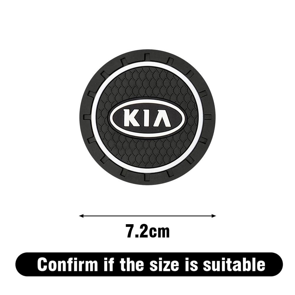 2026 Heißer Autoaufkleber 2 Stück Auto-Getränkeuntersetzer Silikon-Wassernapfschlitz Anti-Rutsch-Matte PVC-Pads für Kia Sportage Rio 3 Soul Picanto Cerato N